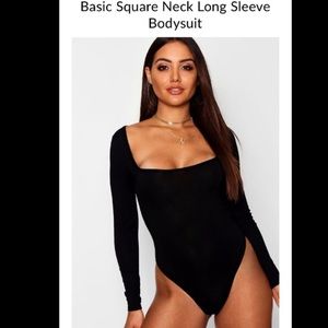 BOOHOO NWT BASIC SQUARE NECK LONG SLEEVE BODYSUIT